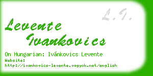 levente ivankovics business card
