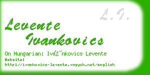 levente ivankovics business card